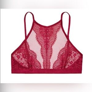 Victoria’s Secret Maroon Dream Lace-Up Corset Angel High Neck Top Size M NWT